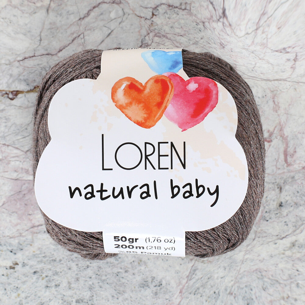 Loren Natural Baby Kahverengi El Örgü İpi - R069